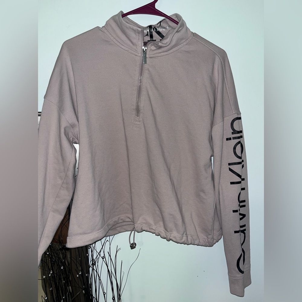 WOMENS PINK CALVIN KLEIN HALF ZIP PULLOVER  SIZE LARGE
